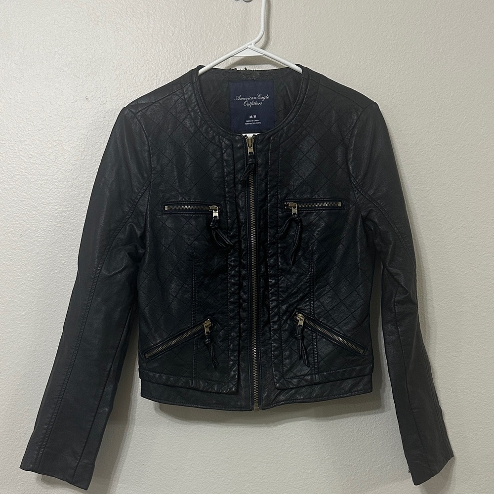 American Eagle Outfitters Black Leather Jacket